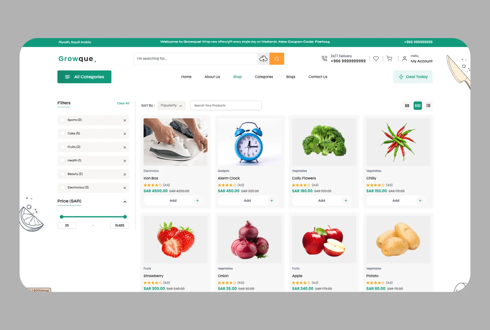 Shop with Live Filters