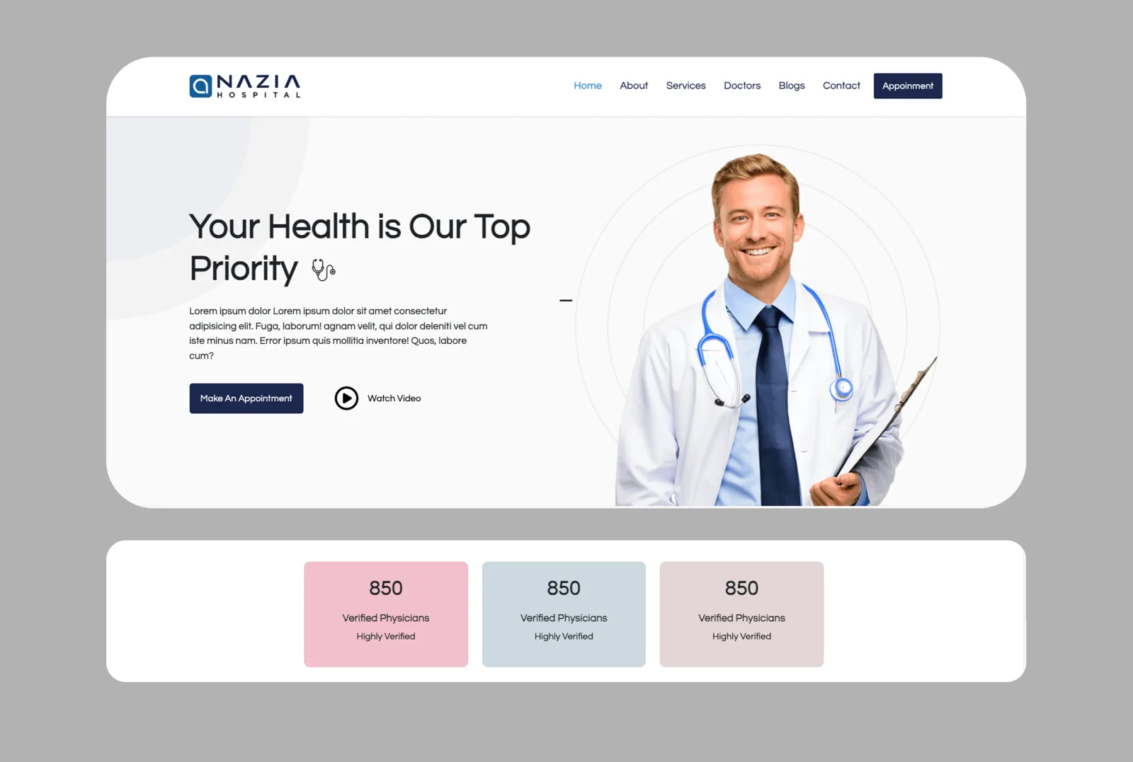 Naziya Hospital homepage