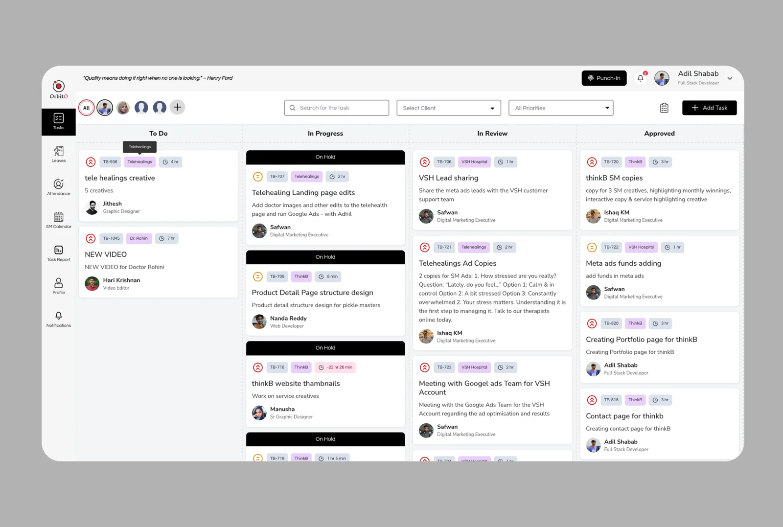 Orbito task board