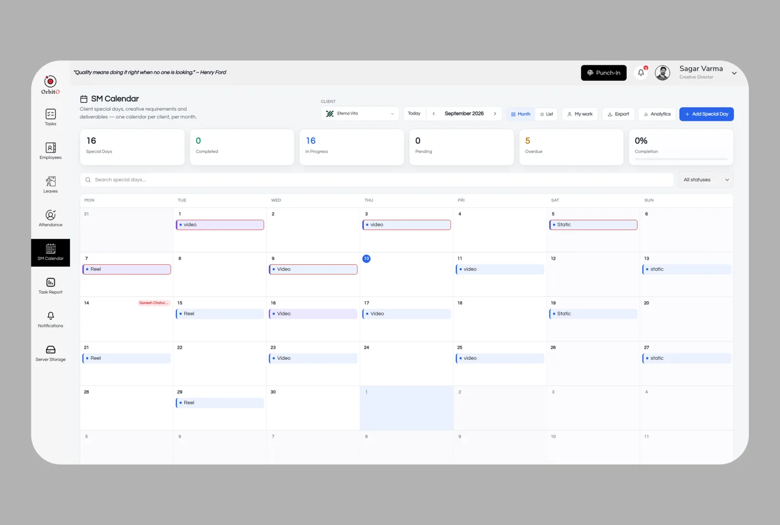 Content Calendar