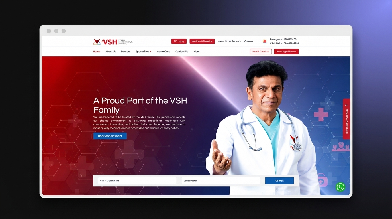 VSH Hospital homepage